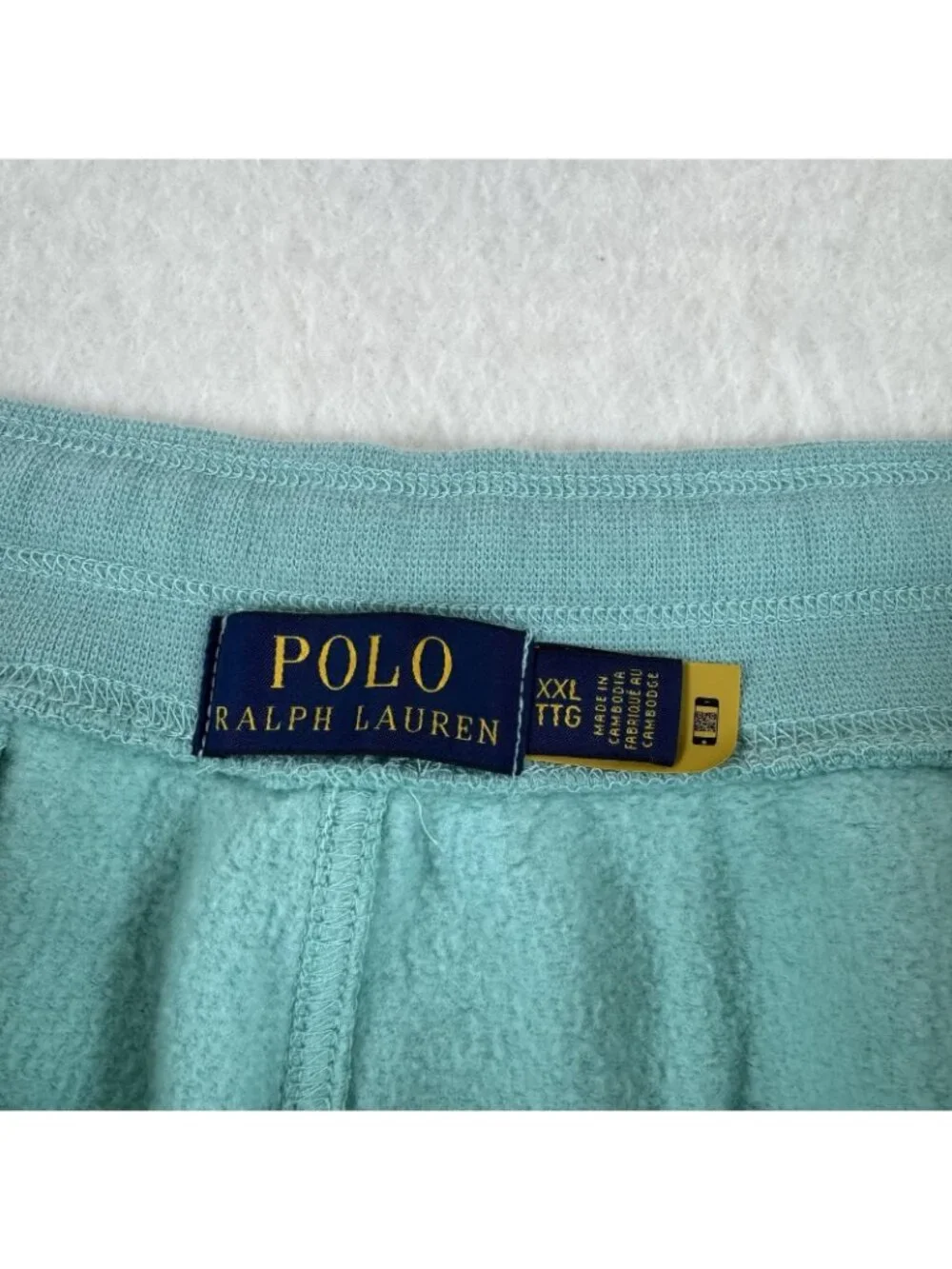 Polo Ralph Lauren Shorts Mens Size 2XL Green Fleece Sweat Drawstring Logo Casual